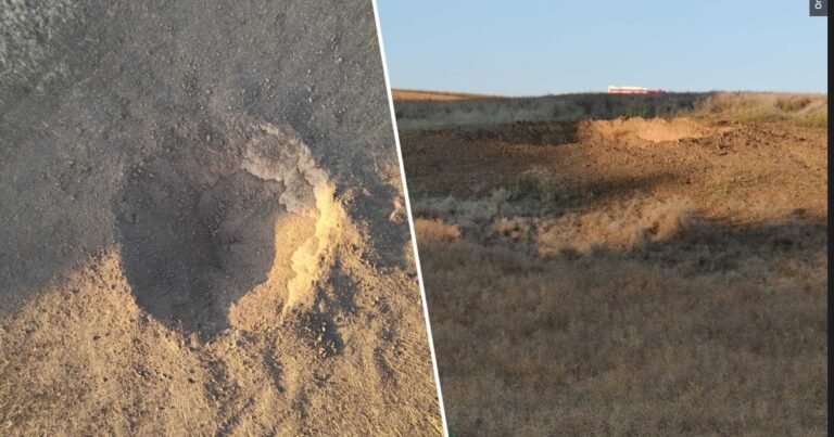 Кратер від російської ракети Х-101 у Люблінському воєводстві, Польща.