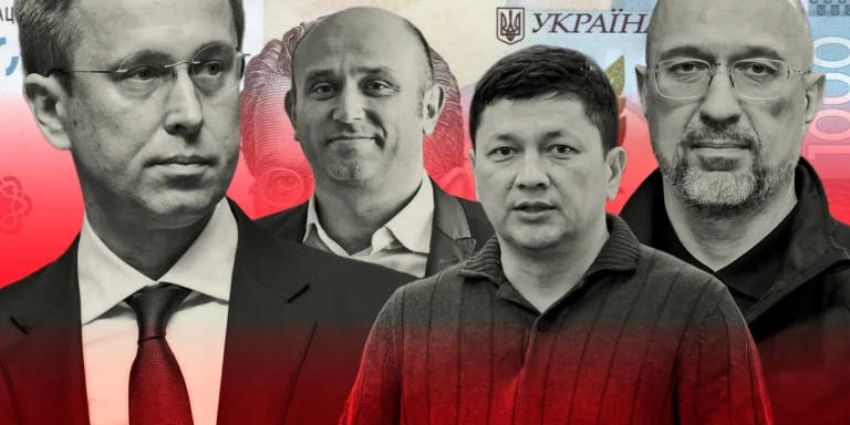 Прем'єр-міністр Сергій Корецький на тлі будинку уряду, що символізує новий Кабмін та його статки.