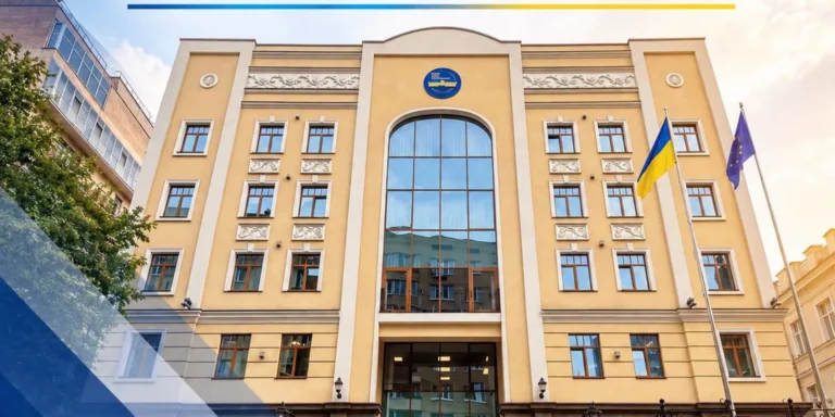 Пошкоджена будівля Вищої ради правосуддя у Києві після російських ударів